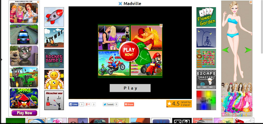 Gaming Page with Pre Gaming Ad