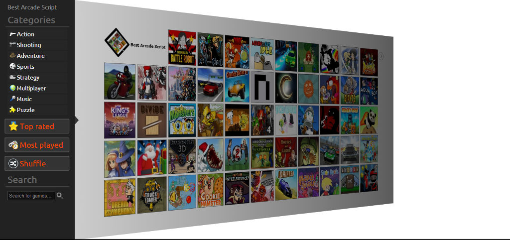 Homepage with Category Menu